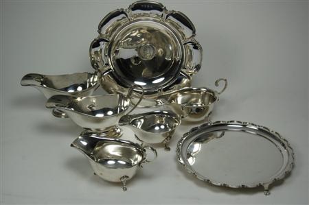 Appraisal: A collection of modern silver to include a pair of