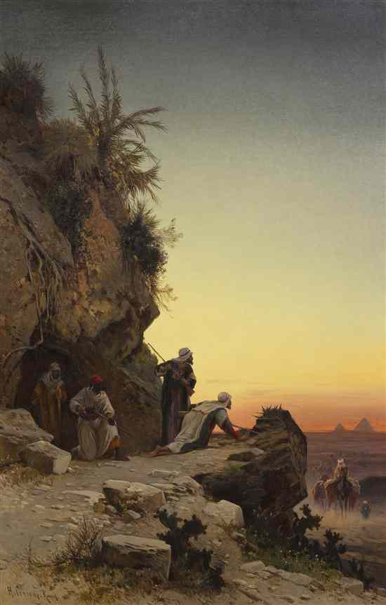 Appraisal: Hermann David Salomon Corrodi Italian - On the Lookout oil