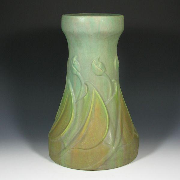 Appraisal: Roseville Early Velmoss - pedestal in matte green Marked in