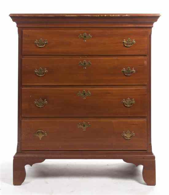 Appraisal: An American Cherry Chest of Drawers th century having four