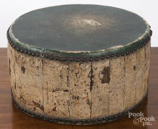 Appraisal: Painted wood drum th c '' x ''