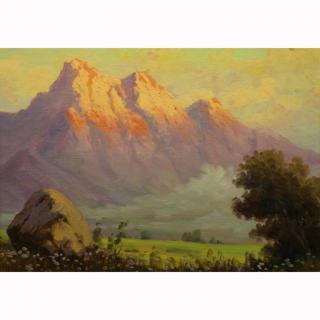 Appraisal: Benito Ramos Catalan - Chilean Mountain scene oil on Canvas