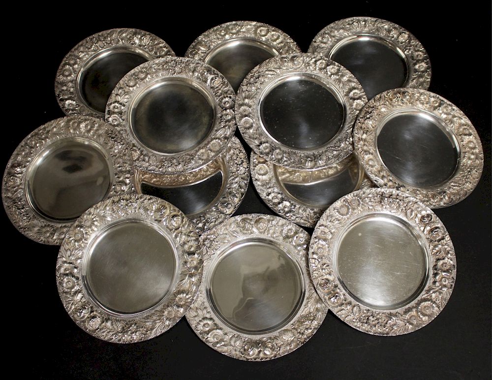 Appraisal: Jenkins Jenkins Baltimore Sterling Dishes Matched set of a dozen