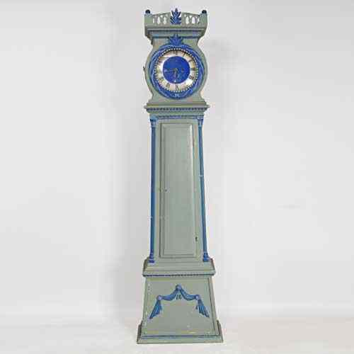 Appraisal: A Danish Bornholm Painted Pine Longcase Clock Having a painted