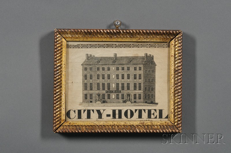 Appraisal: Framed CITY-HOTEL Print th century on wove paper x in