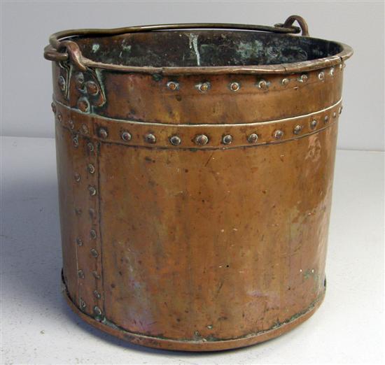 Appraisal: Copper swing handle coal bucket h in