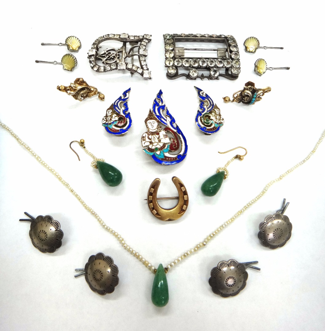 Appraisal: A collection of jewellery comprising a pair of th century