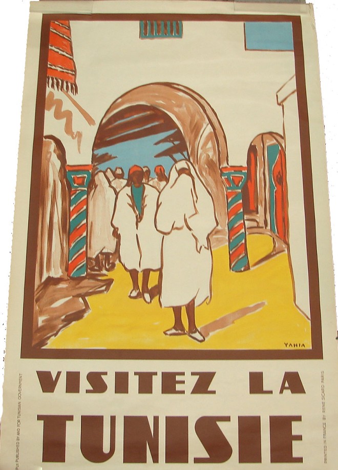 Appraisal: Lithographic poster with top text Office Tunisien Du Tourisme and