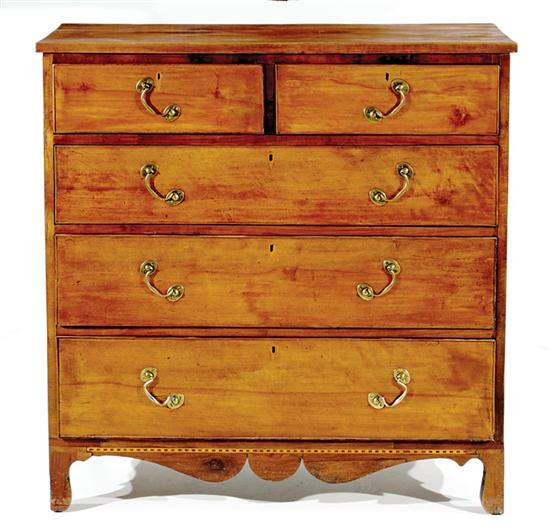 Appraisal: Southern Federal birch and pine chest of drawers th century