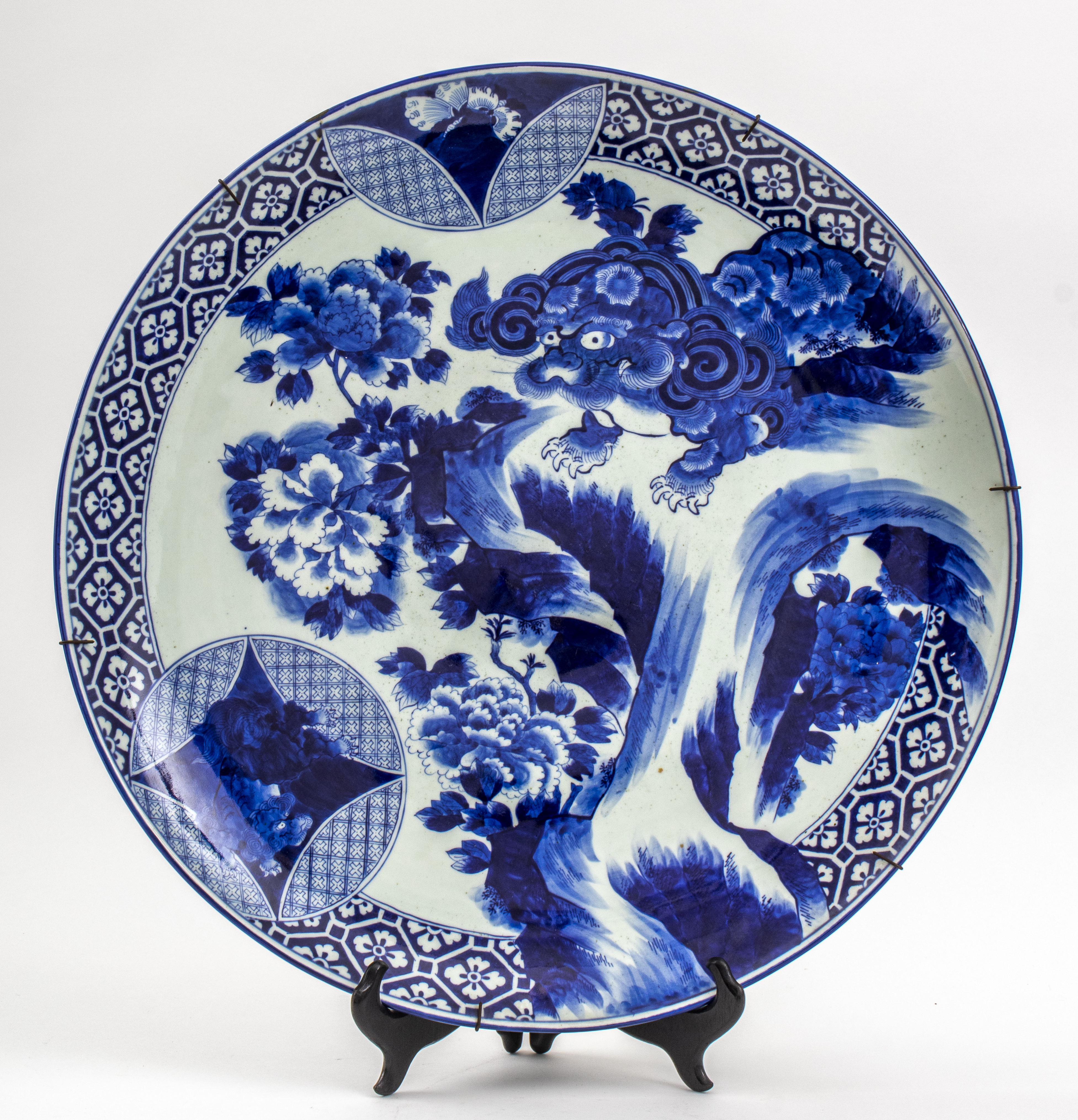 Appraisal: JAPANESE BLUE AND WHITE PORCELAIN CHARGER Large Japanese blue and