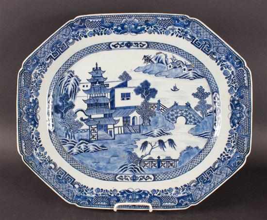 Appraisal: Chinese Export Nanking porcelain platter circa traditional Nanking border with