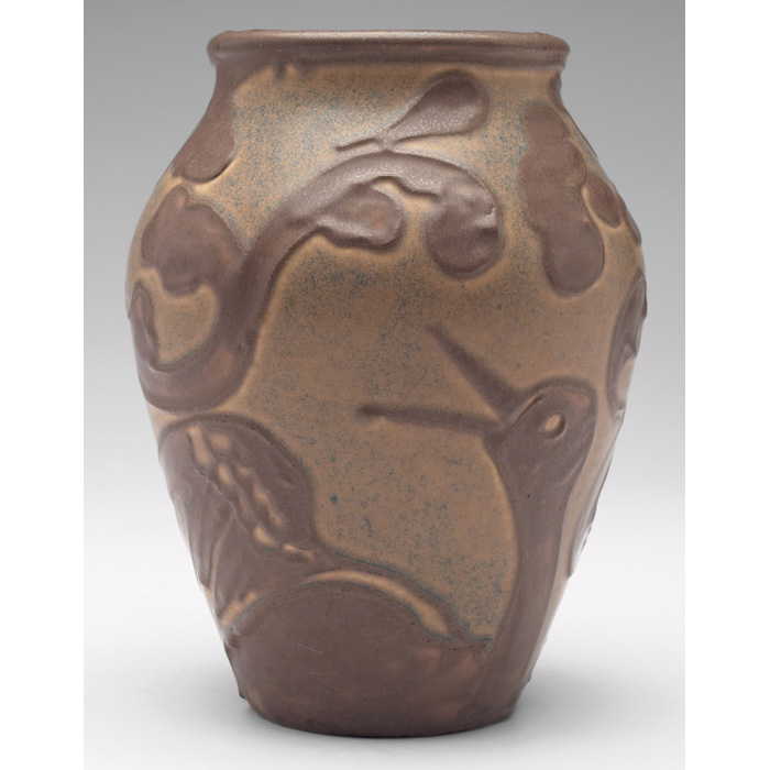 Appraisal: Rookwood vase mottled brown and blue ground with an elaborate