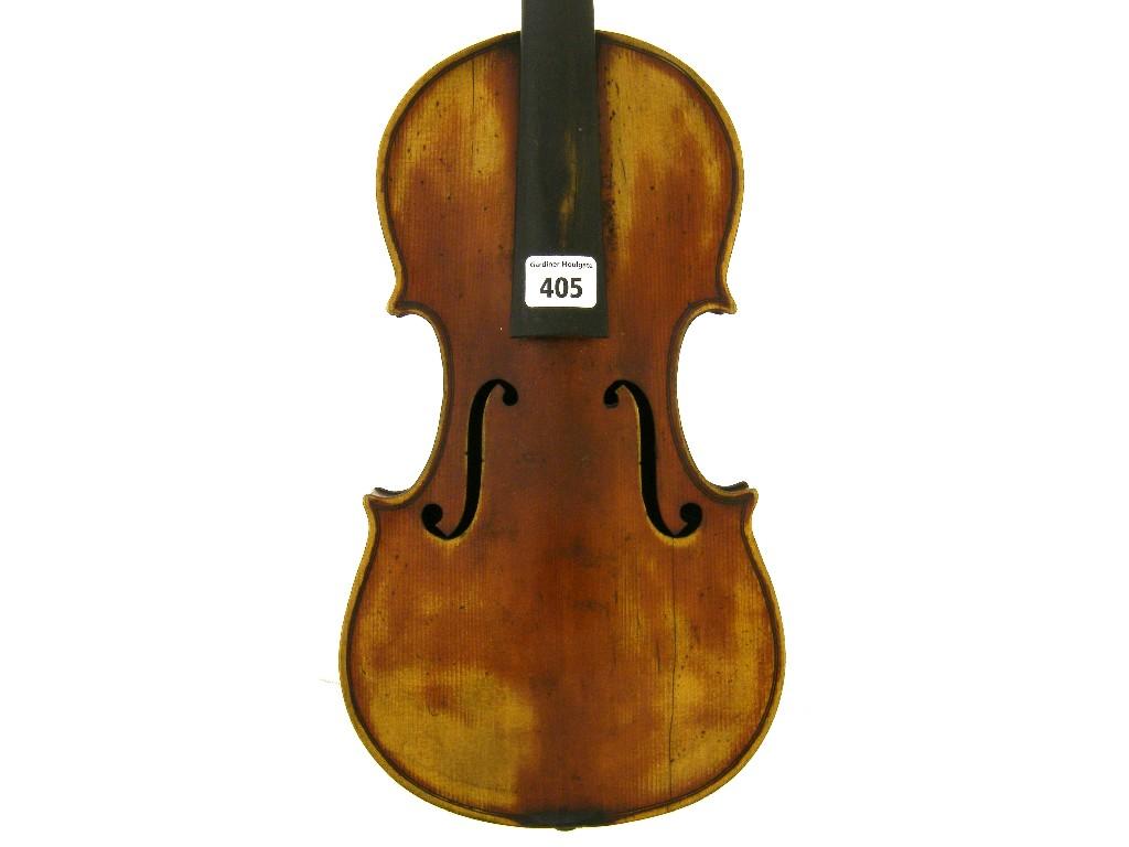 Appraisal: Late th century violin branded Duke London beneath a wax