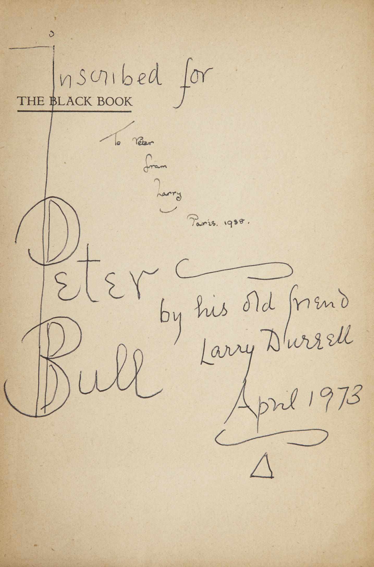 Appraisal: DURRELL LAWRENCE - The Black Book Paris The Obelisk Press