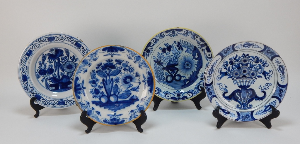 Appraisal: PC ASSORTED DELFT POTTERY BLUE AND WHITE PLATES Europe th