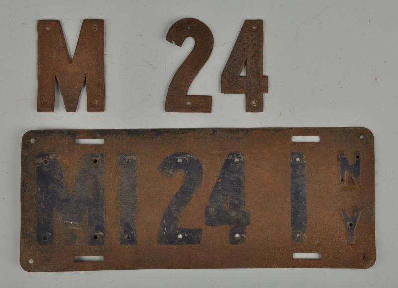 Appraisal: New York License Plate Has riveted numbers and letters Only