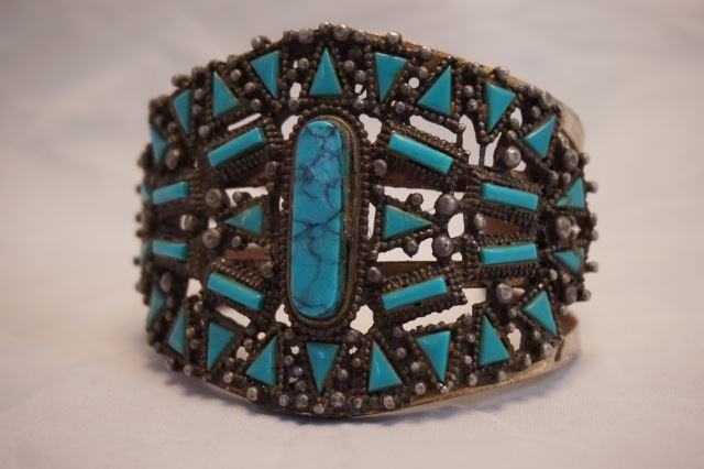 Appraisal: ca 's - Vintage Florenta of California faux Turquoise large