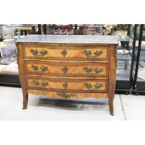 Appraisal: French Louis XV style marble top commode approx cm H