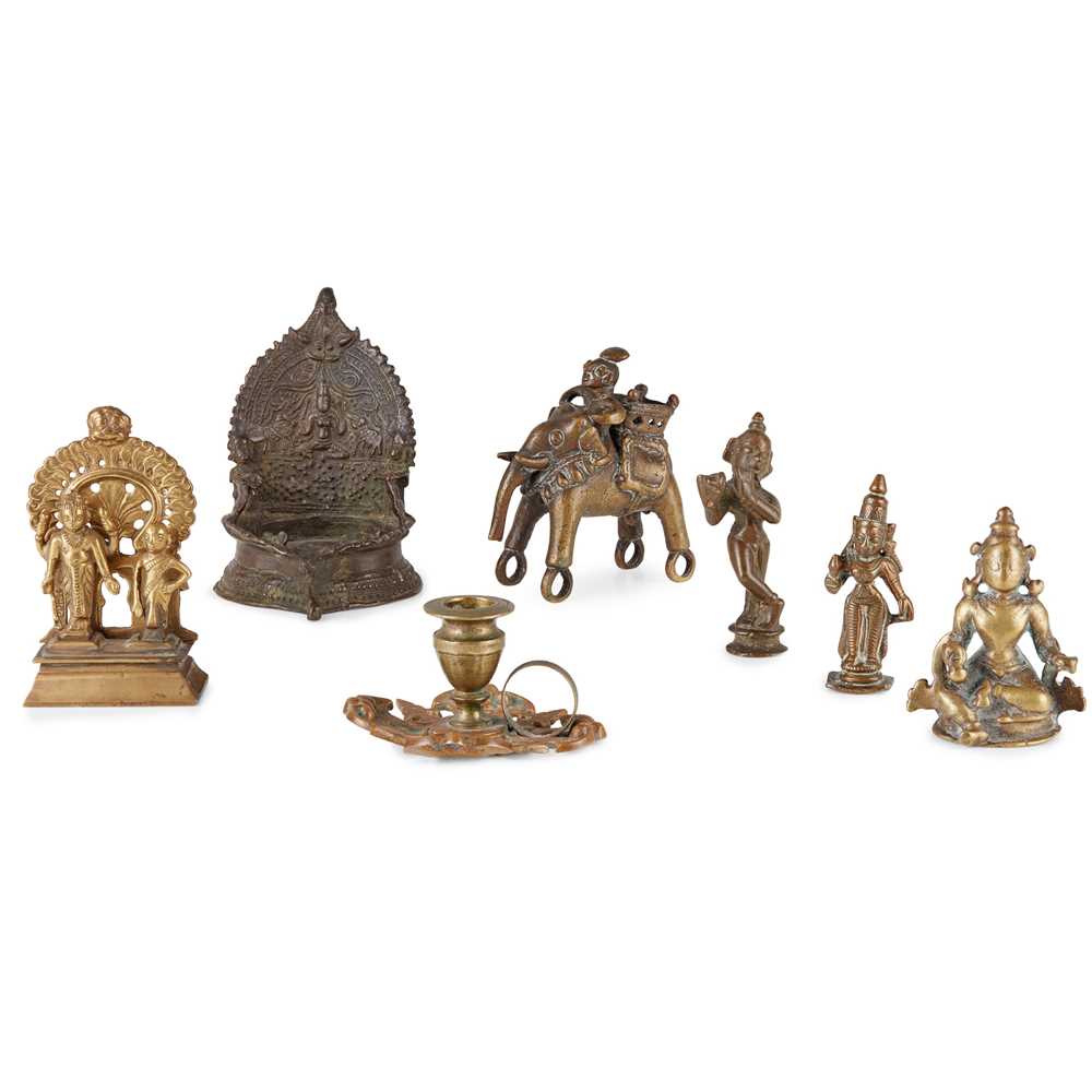 Appraisal: GROUP OF HINDU DEVOTIONAL BRONZES INDIA TH CENTURY comprising three