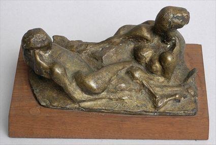 Appraisal: MORTON DIAMONSTEIN b FIGURES FROM ETRUSCAN Cast bronze x x