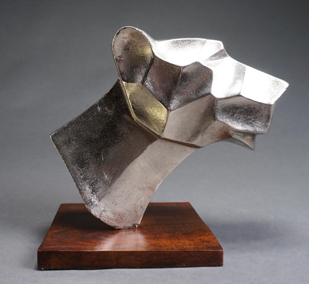 Appraisal: Polished Hollow Metal Bust of a Mountain Lion H in