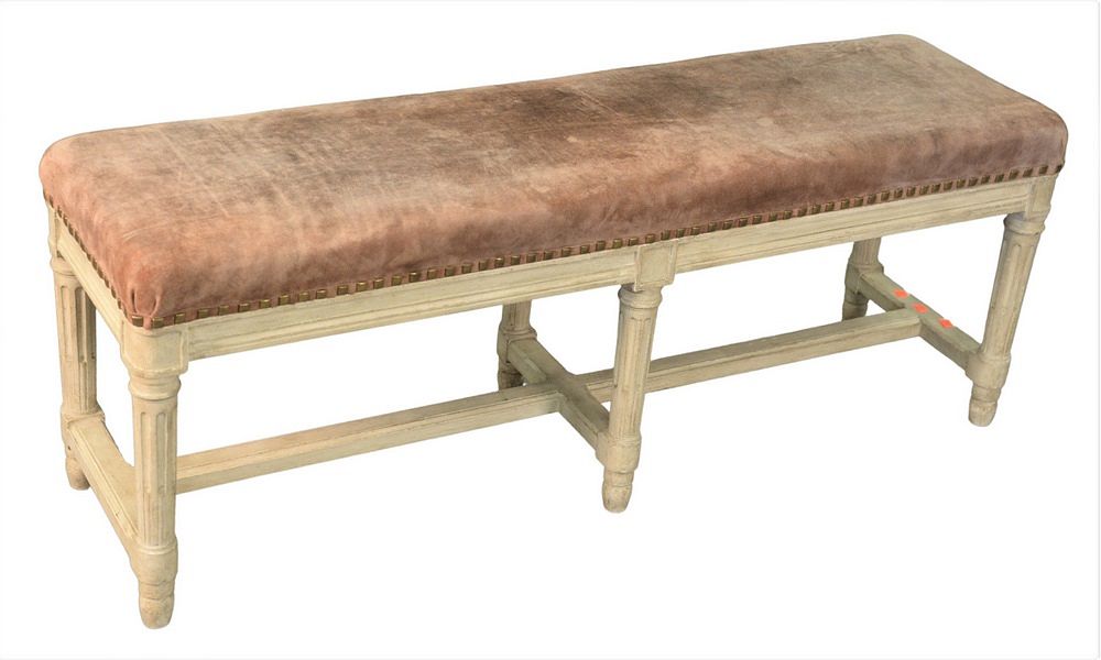 Appraisal: Louis XVI Style Bench having upholstered top height inches length