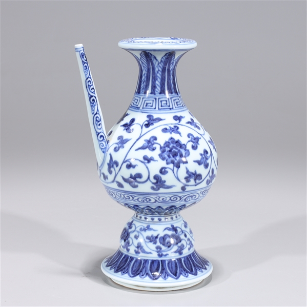 Appraisal: Chinese Ming style blue and white porcelain ewer six character