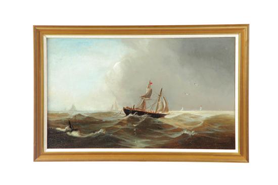 Appraisal: SEASCAPE WITH SHIPS EUROPEAN TH CENTURY Oil on canvas unsigned