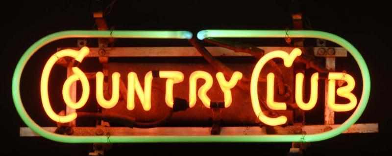 Appraisal: Country Club Oval Neon Sign Description s MK Goetz St