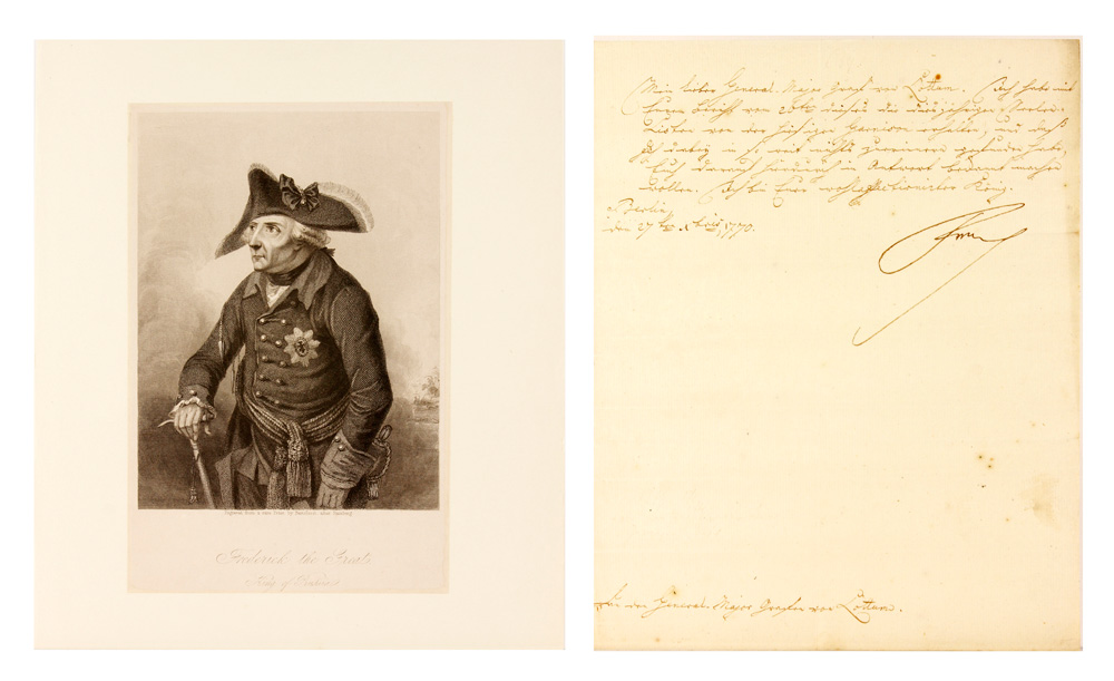 Appraisal: - Frederick the Great Signature Frederick the Great note with