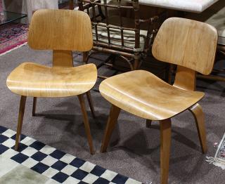 Appraisal: Pair of Charles Eames DCW loung chairs Catalog should read