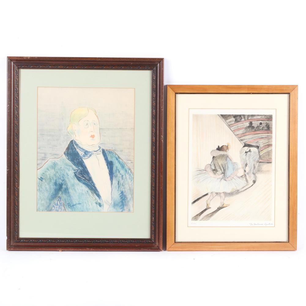 Appraisal: TWO LITHOGRAPH PRINTS AFTER HENRI DE TOULOUSE-LAUTREC LIMITED EDITION CIRCUS