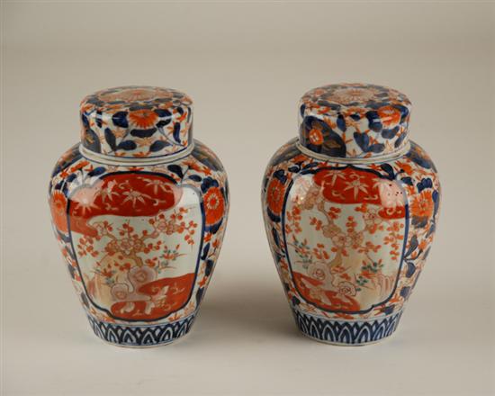 Appraisal: A Pair of L th C Imari Covered Jars the