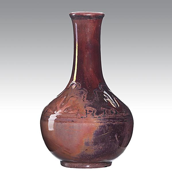 Appraisal: ROBERTA KENNONNEWCOMB COLLEGEEarly vase with an abstracted landscape in oxblood