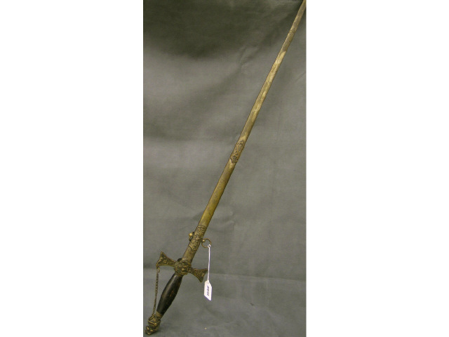 Appraisal: Knights of Pythias fraternal presentation sword with scabbard