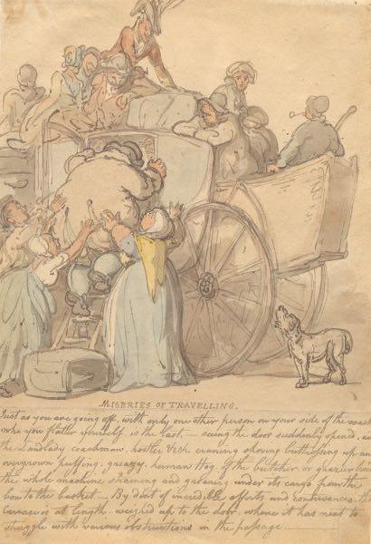 Appraisal: Thomas Rowlandson British - x Miseries of Traveling Watercolor and