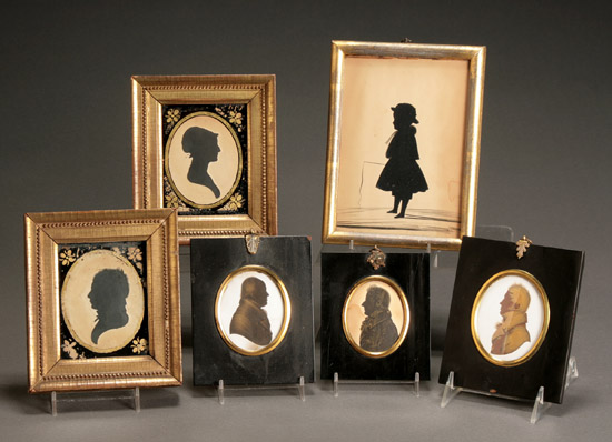 Appraisal: Group of Six Silhouette Portraits American or English th Century