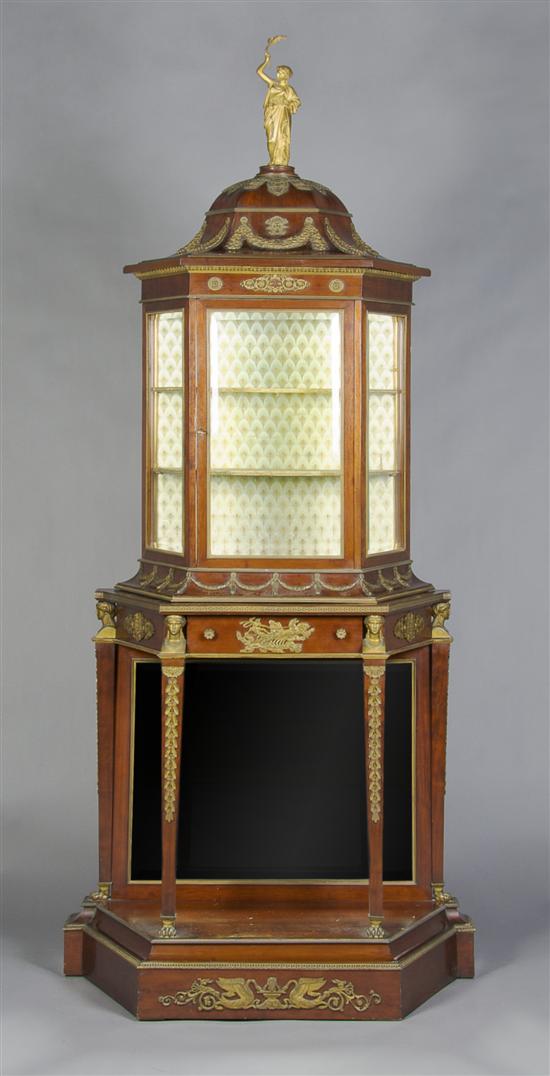 Appraisal: A Louis XVI Style Gilt Metal Mounted Vitrine Height x