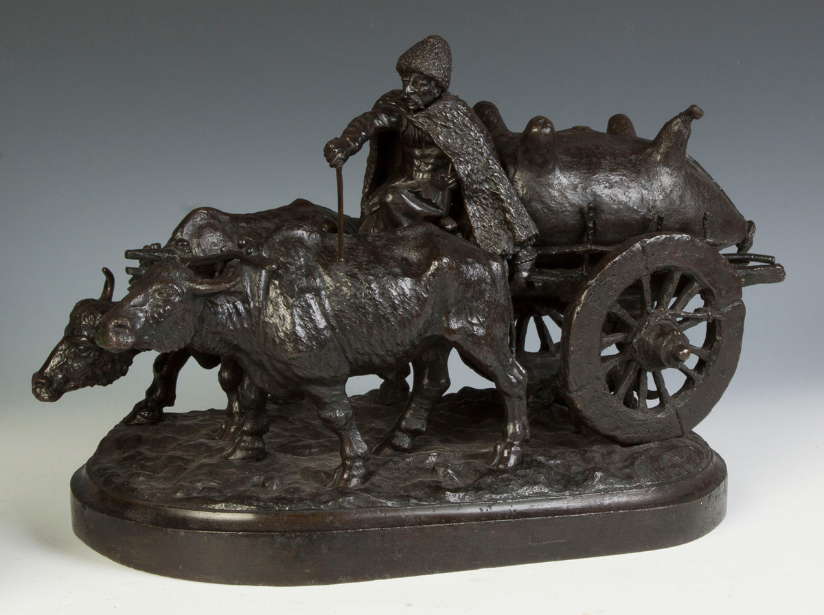 Appraisal: Feliks Khodorovich Russian Russian Bronze Group of an Imeretian Bullock