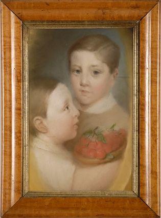 Appraisal: AMERICAN SCHOOL YOUNG BROTHERS Pastel portrait x in image sight