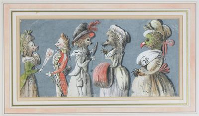 Appraisal: Isaac Cruikshank c - Caricatures of Birds and Animals pen