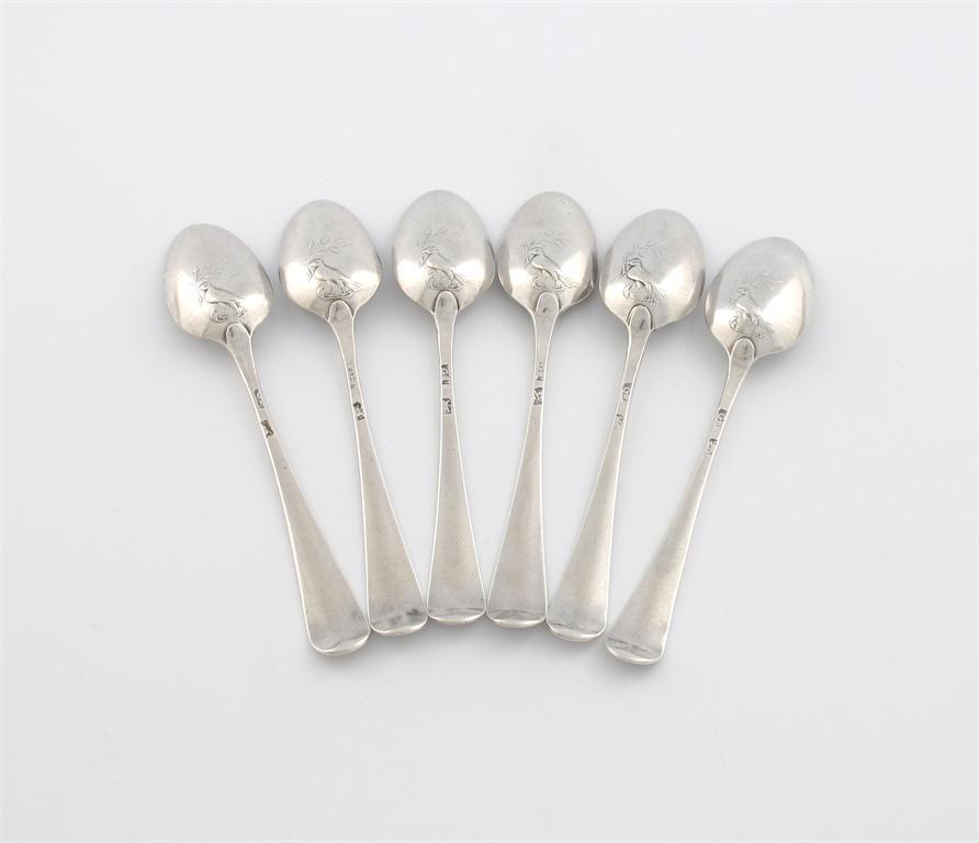 Appraisal: A set of six George III silver old English pattern