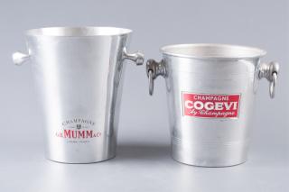 Appraisal: Aluminum Champagne Ice Bucket Coolers Two Two aluminum champagne ice