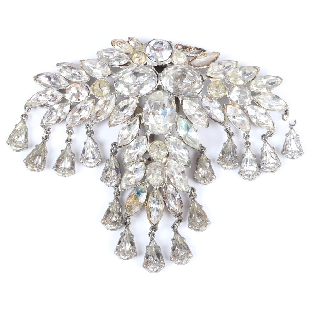 Appraisal: EISENBERG ORIGINAL MASSIVE CASCADING LAYERED DRESS CLIP WITH OVAL AND