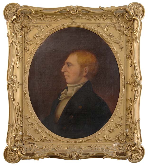 Appraisal: UNSIGNED American th Century PORTRAIT OF COMMODORE JOHN BARRY FATHER