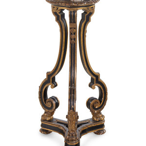 Appraisal: An Italian Painted and Parcel Gilt Marble-Top Pedestal th Century