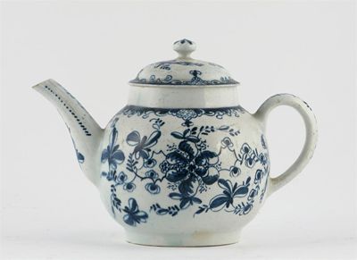 Appraisal: A Bow blue and white teapot and cover painted with