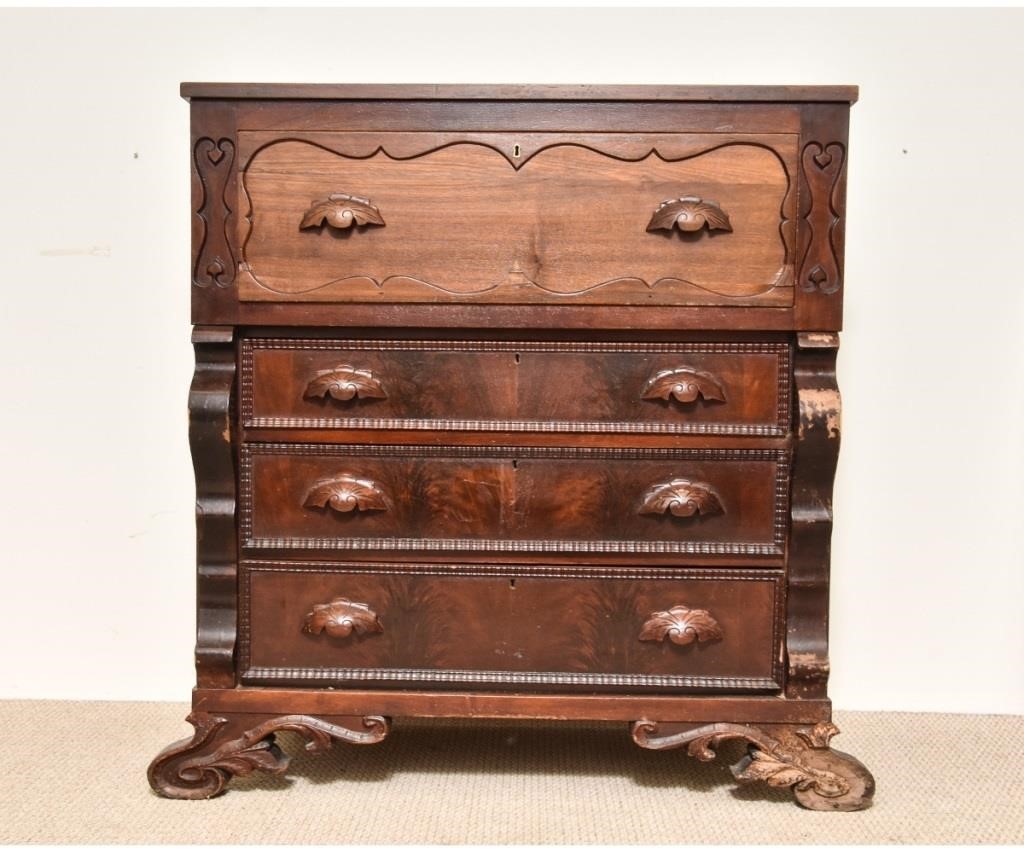 Appraisal: Empire mahogany butler's desk circa h x w x d