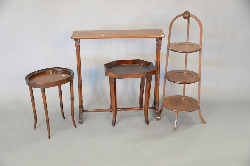 Appraisal: Group of stands and foot stools tallest in Group of