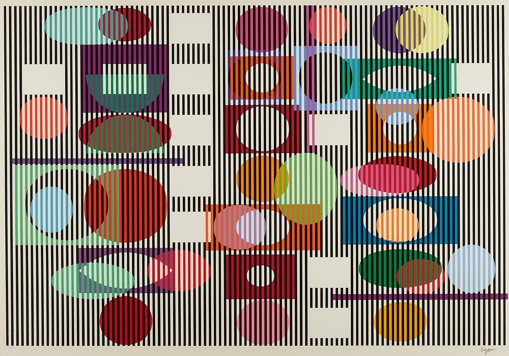 Appraisal: Yaacov Agam Double Metamorphosis Silkscreen Yaacov Agam b Silkscreen on